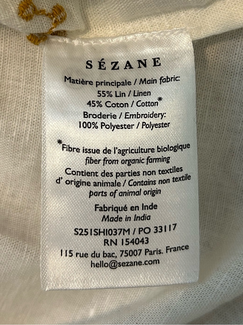 Chlo Shirt - Sezane x Lucia Vergara - Aciano Embroidery - US2 / FR34 - Picture 10 of 14